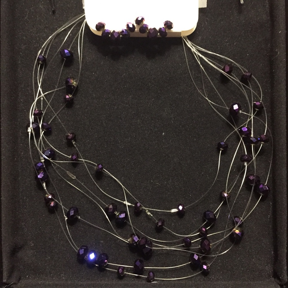 Croft & Barrow Purple Necklace & Earring Set NWT